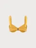 Yellow Jacquard Floral Underwire Bikini Top sold by BERLOOK