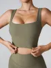 Army Green Square Neck Tank Top - Light Support sold by BERLOOK