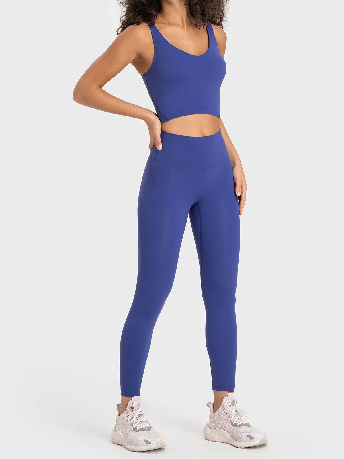 Blue High Waisted Leggings 24” sold by BERLOOK product image thumbnail 4