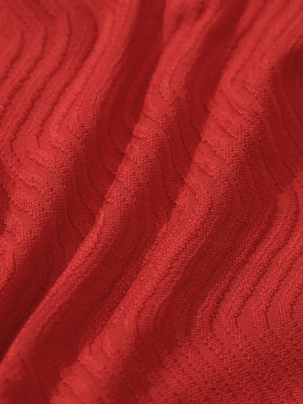 Red Textured U Neck Bikini Top sold by BERLOOK product image thumbnail 3