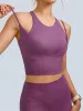 Purple Round Neck Sports Bra - Light Support sold by BERLOOK