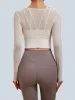 Off White U Neck Long Sleeve Top - Light Support sold by BERLOOK