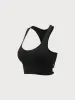 Black Cross Back Sports Bra - Light Support sold by BERLOOK