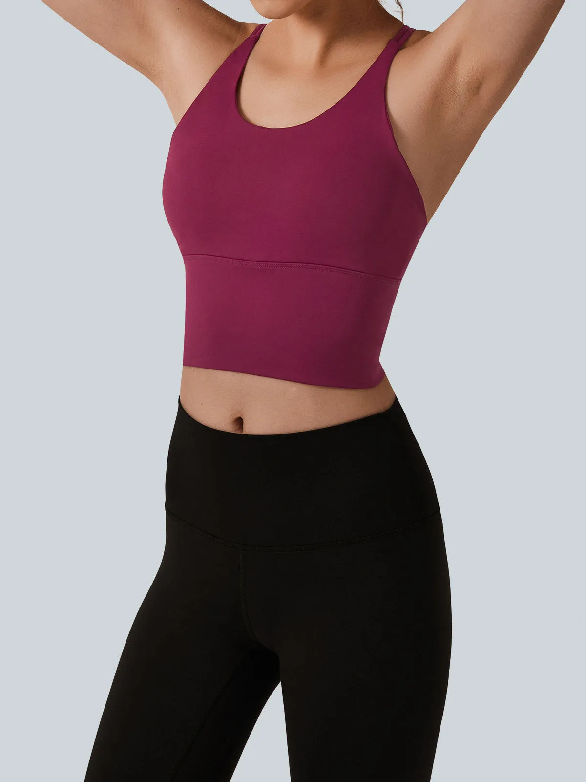 Wine Red X Cross Sports Bra - Light Support sold by BERLOOK product image thumbnail 2