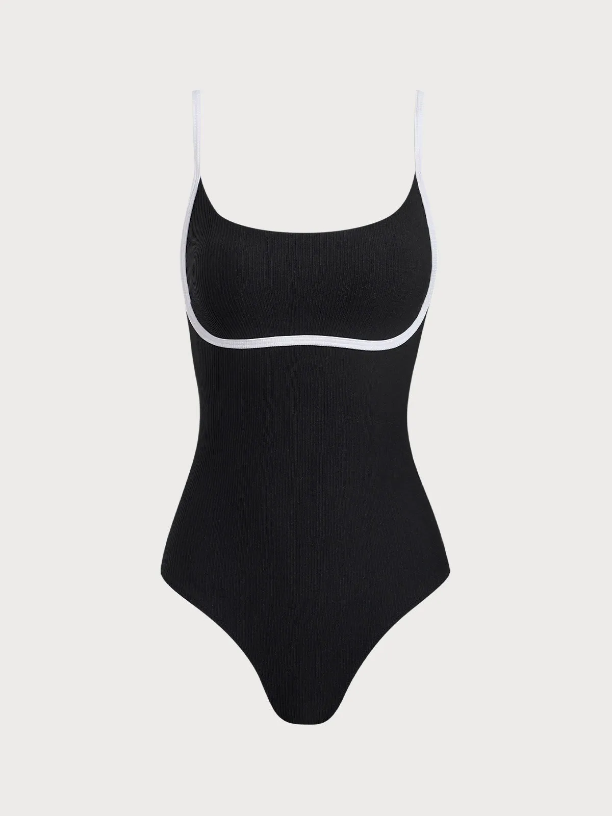 Black Contrast X Cross One-Piece Swimwear sold by BERLOOK
