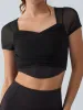 Black Mesh Short Sleeve Top - Light Support sold by BERLOOK