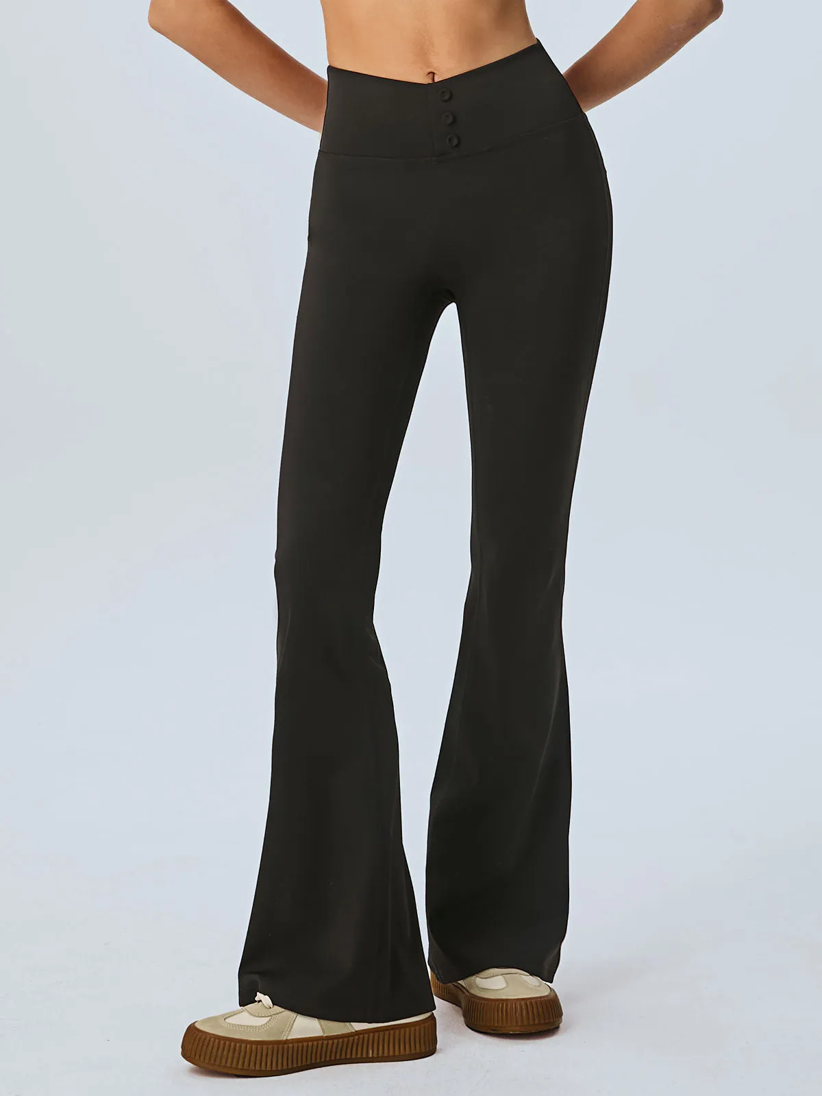 Black High-Rise Flare Leggings 28” sold by BERLOOK product image thumbnail 4