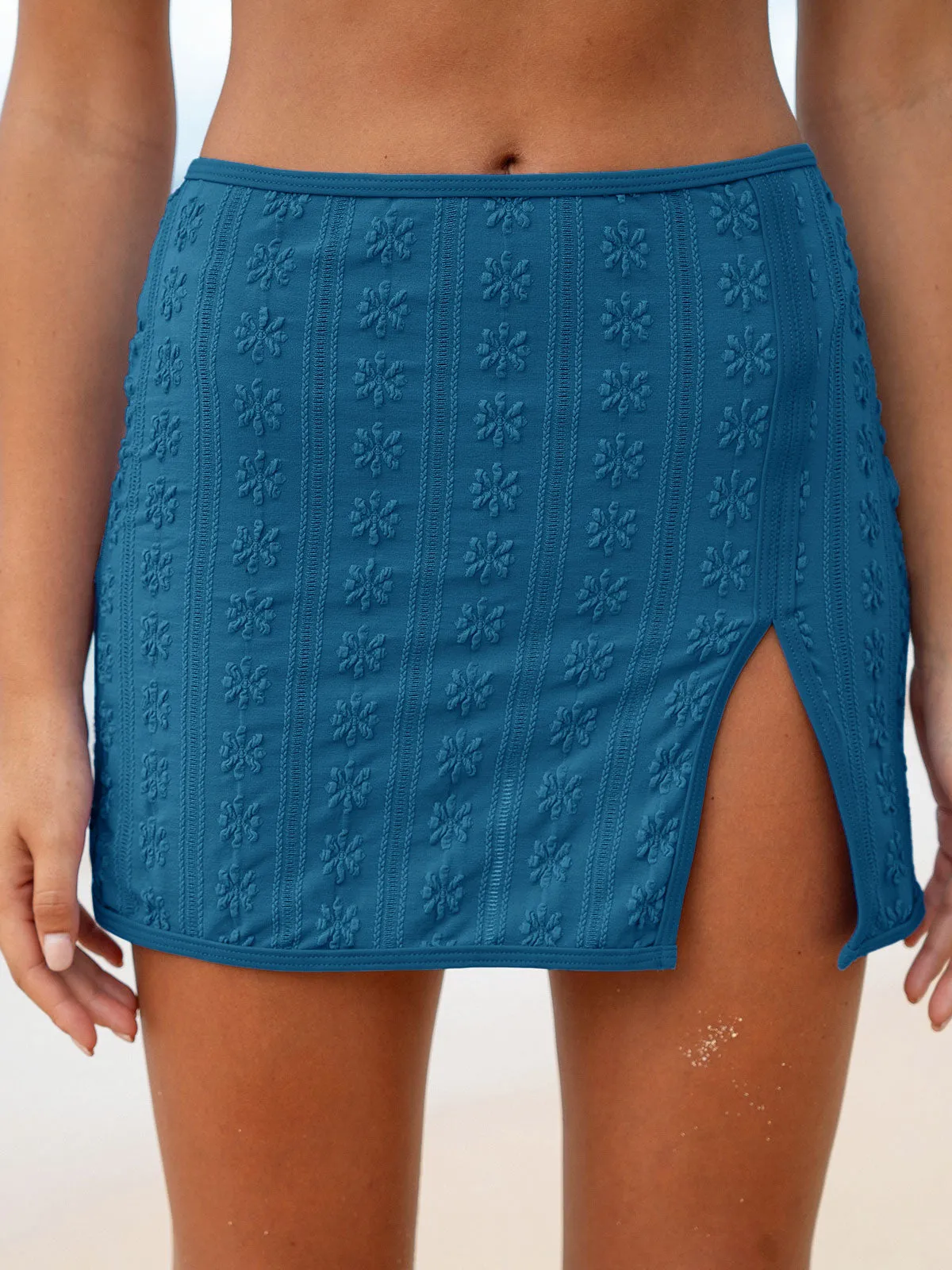 Blue Jacquard Cover-Up Skirt sold by BERLOOK