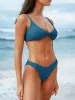 Blue Jacquard V Cut Bikini bottom sold by BERLOOK