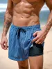 Hapnix® - The Blue Stripe Men's 5" Swim Trunks sold by BERLOOK