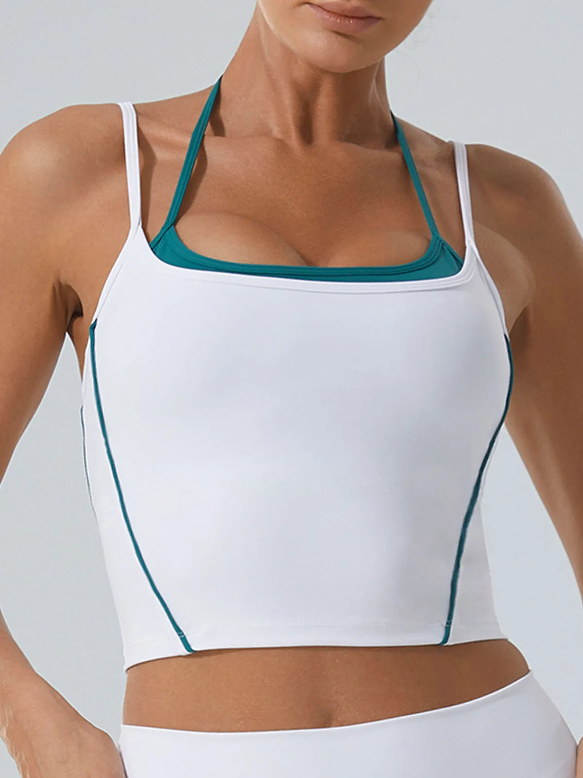 Contrast Straps Line Sports Bra - Light Support sold by BERLOOK