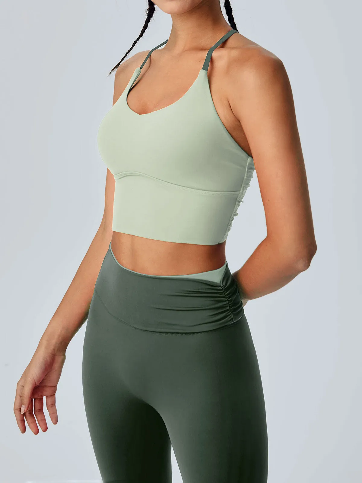 Light Green Halter Sports Bra - Light Support sold by BERLOOK product image thumbnail 3