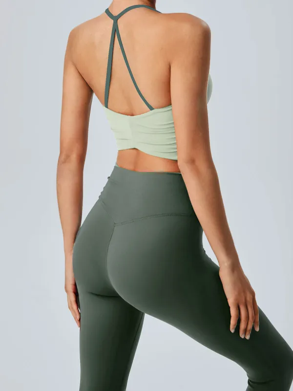 Light Green Halter Sports Bra - Light Support sold by BERLOOK