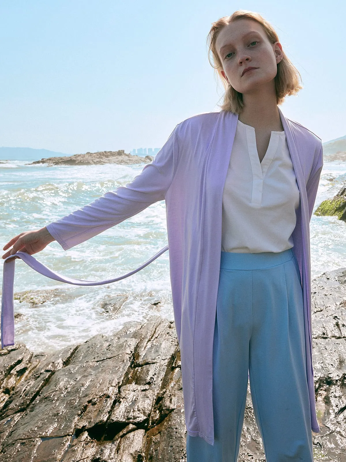 Solid Color EcoCosy® Viscose Pocket Robe sold by BERLOOK