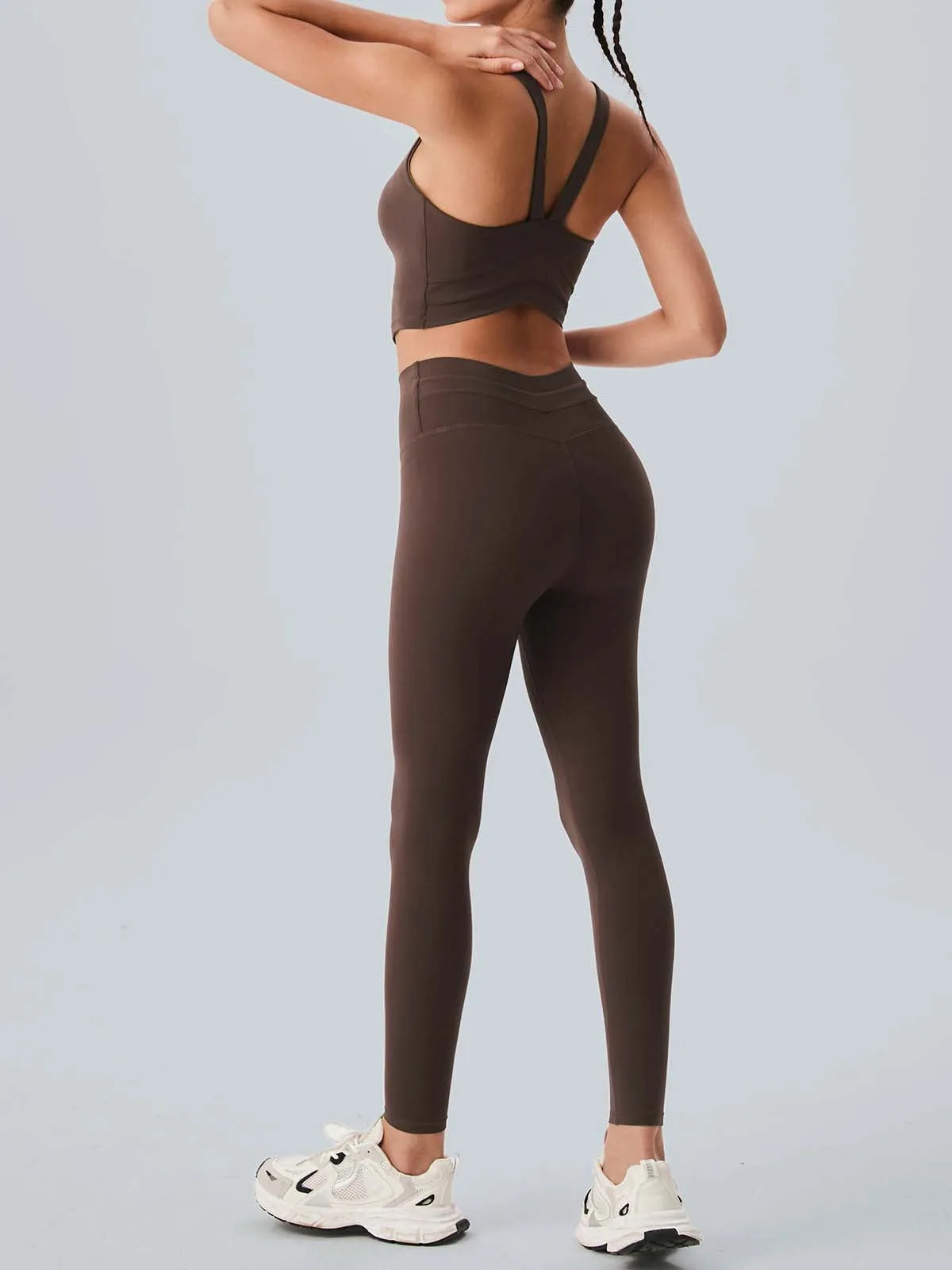 Dark Coffee V-Lift Sports Bra - Light Support sold by BERLOOK product image thumbnail 4