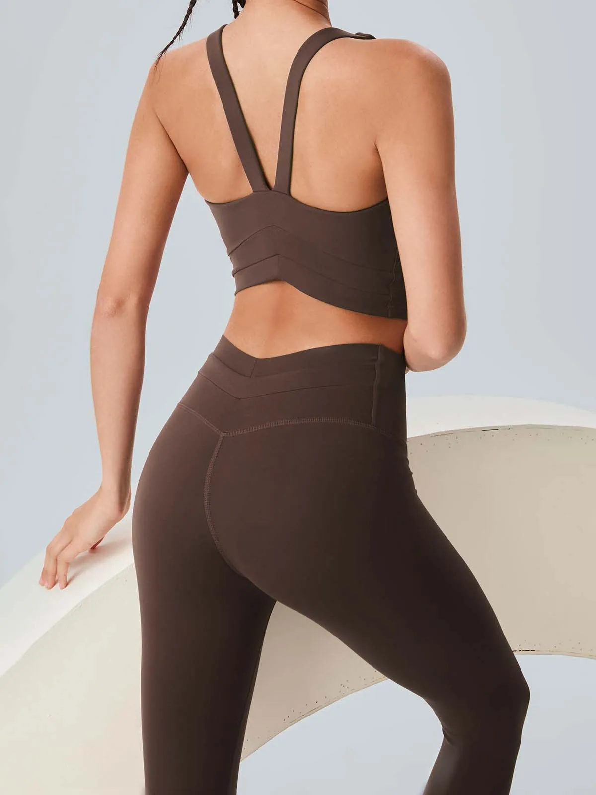 Dark Coffee V-Lift Sports Bra - Light Support sold by BERLOOK