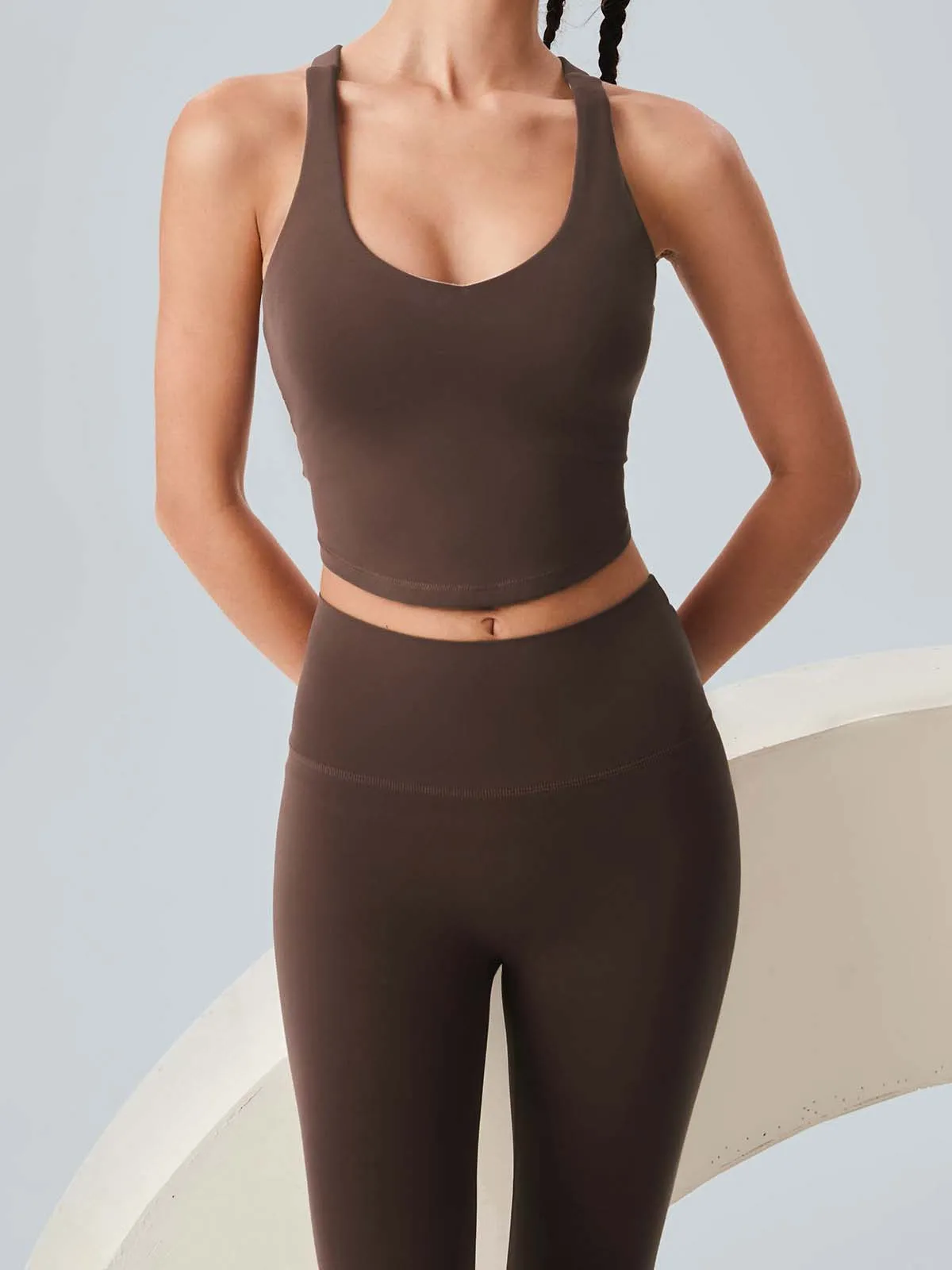 Dark Coffee V-Lift Sports Bra - Light Support sold by BERLOOK product image thumbnail 3