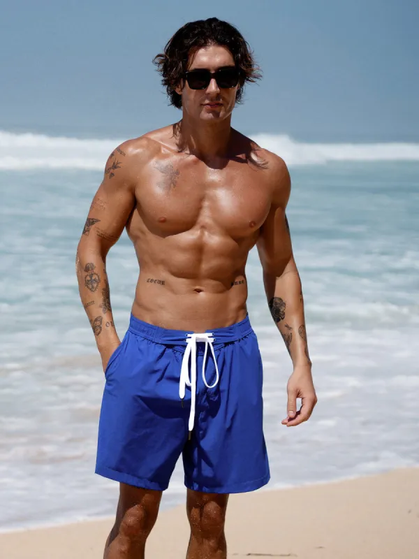 Hapnix® - The Blue Men's 7" Swim Trunks sold by BERLOOK