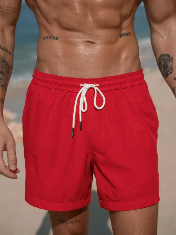 Hapnix® - The Red Men's 5" Swim Trunks sold by BERLOOK