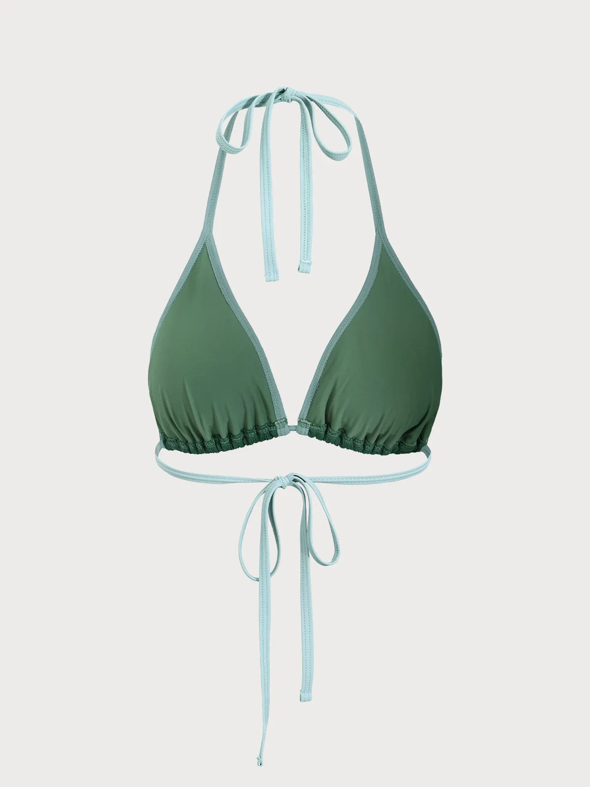 Dark Green Jacquard Halter Bikini Top sold by BERLOOK product image thumbnail 2