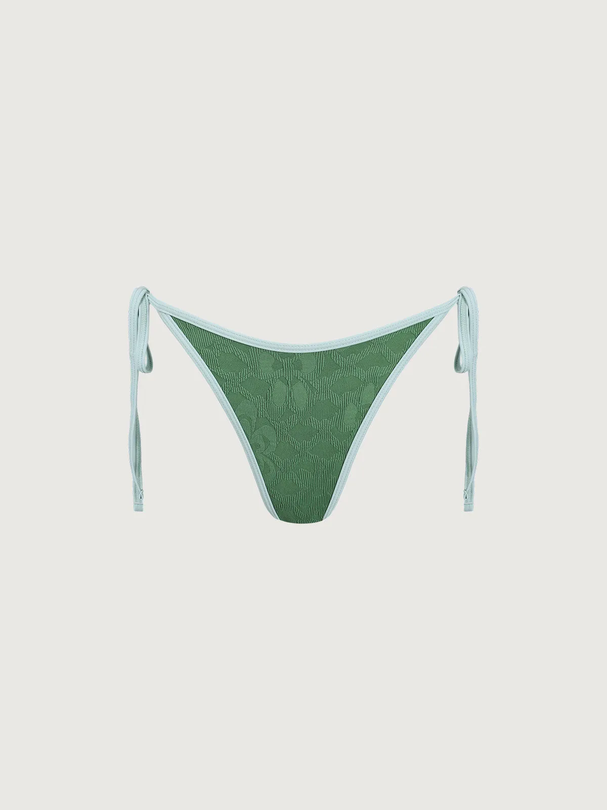 Dark Green Contrast Tie Bikini Bottom sold by BERLOOK