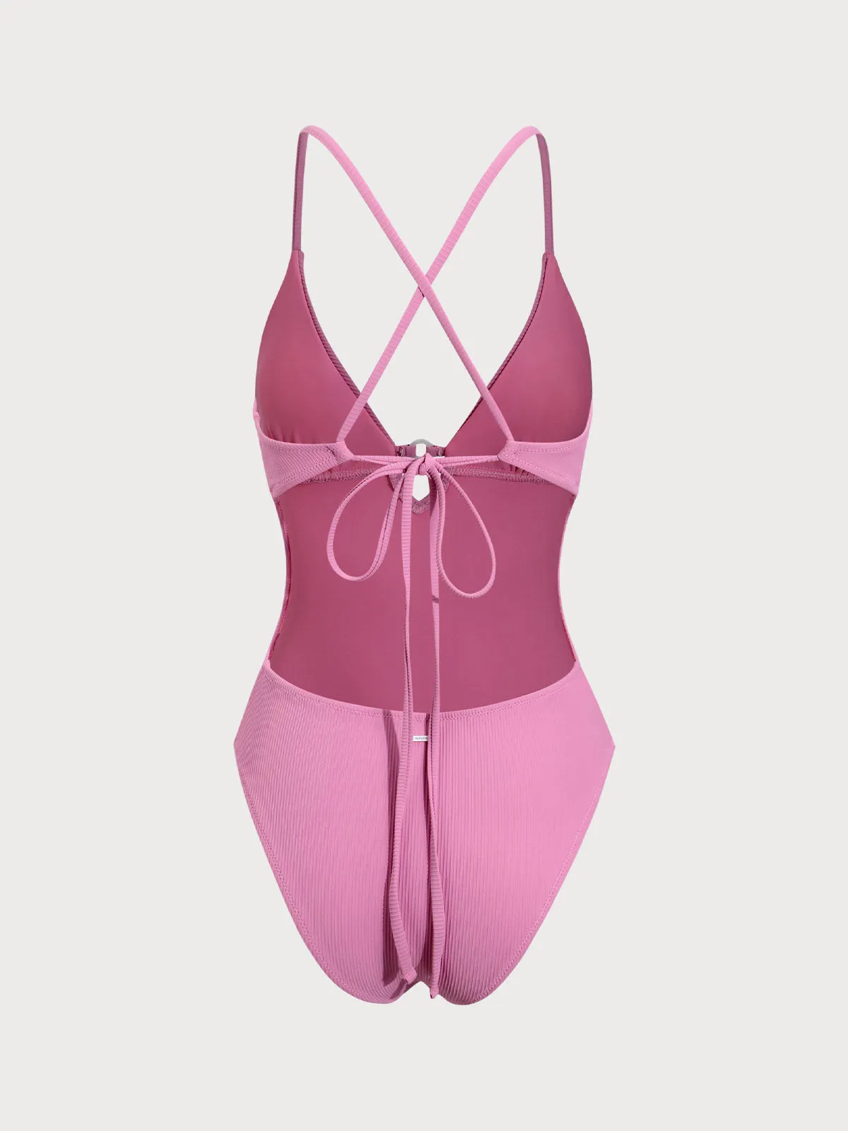 Pink Textured Cutout One Piece Swimwear sold by BERLOOK product image thumbnail 2