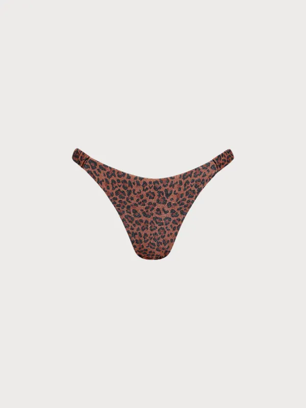 Leopard Print Lurex Bikini Bottom sold by BERLOOK