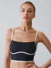 Black Contrast Sports Bra - Light Support sold by BERLOOK