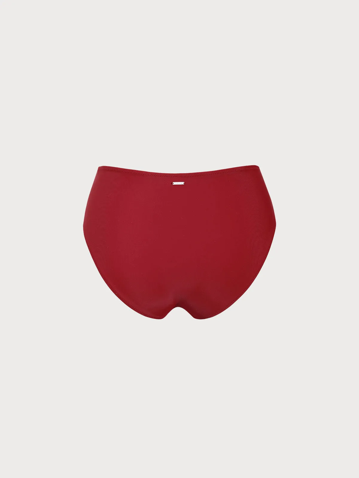 Red Ruched Plus Size Bikini Bottom sold by BERLOOK product image thumbnail 2