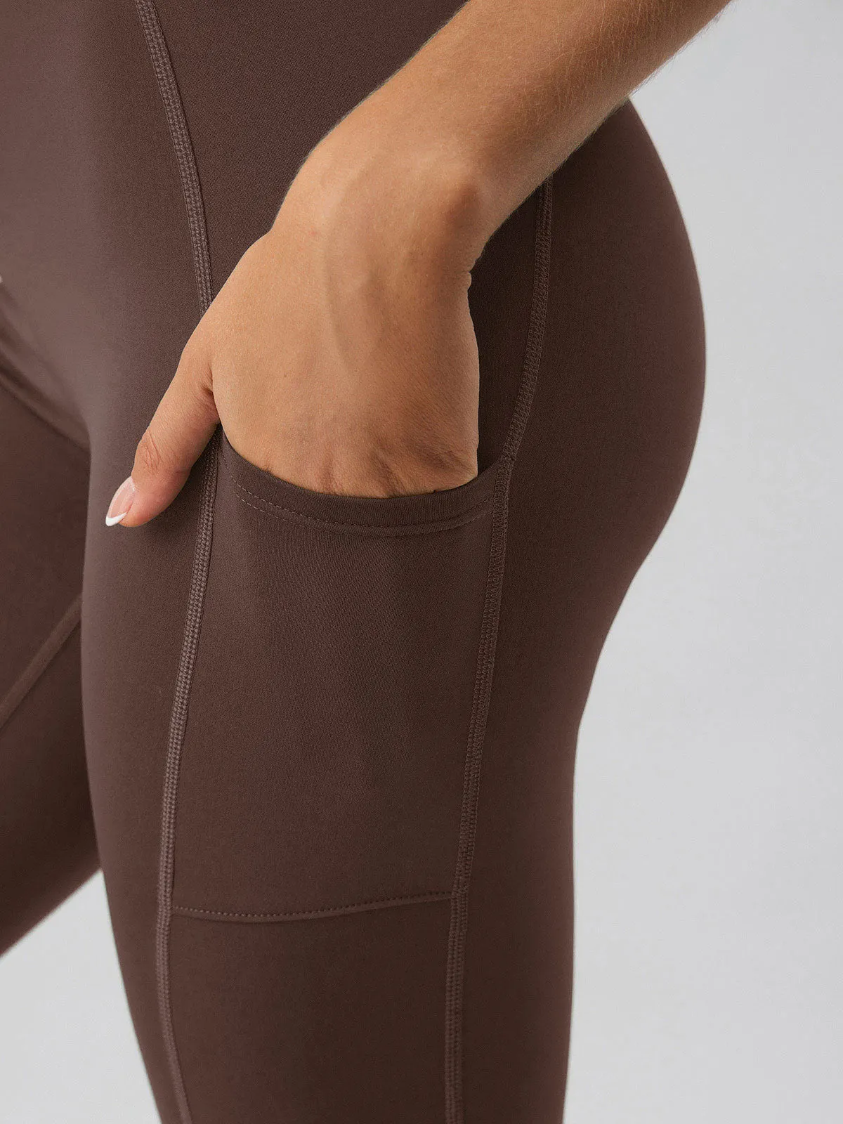 Coffee Natural Waisted Leggings 25" sold by BERLOOK product image thumbnail 3