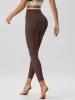 Coffee Natural Waisted Leggings 25" sold by BERLOOK