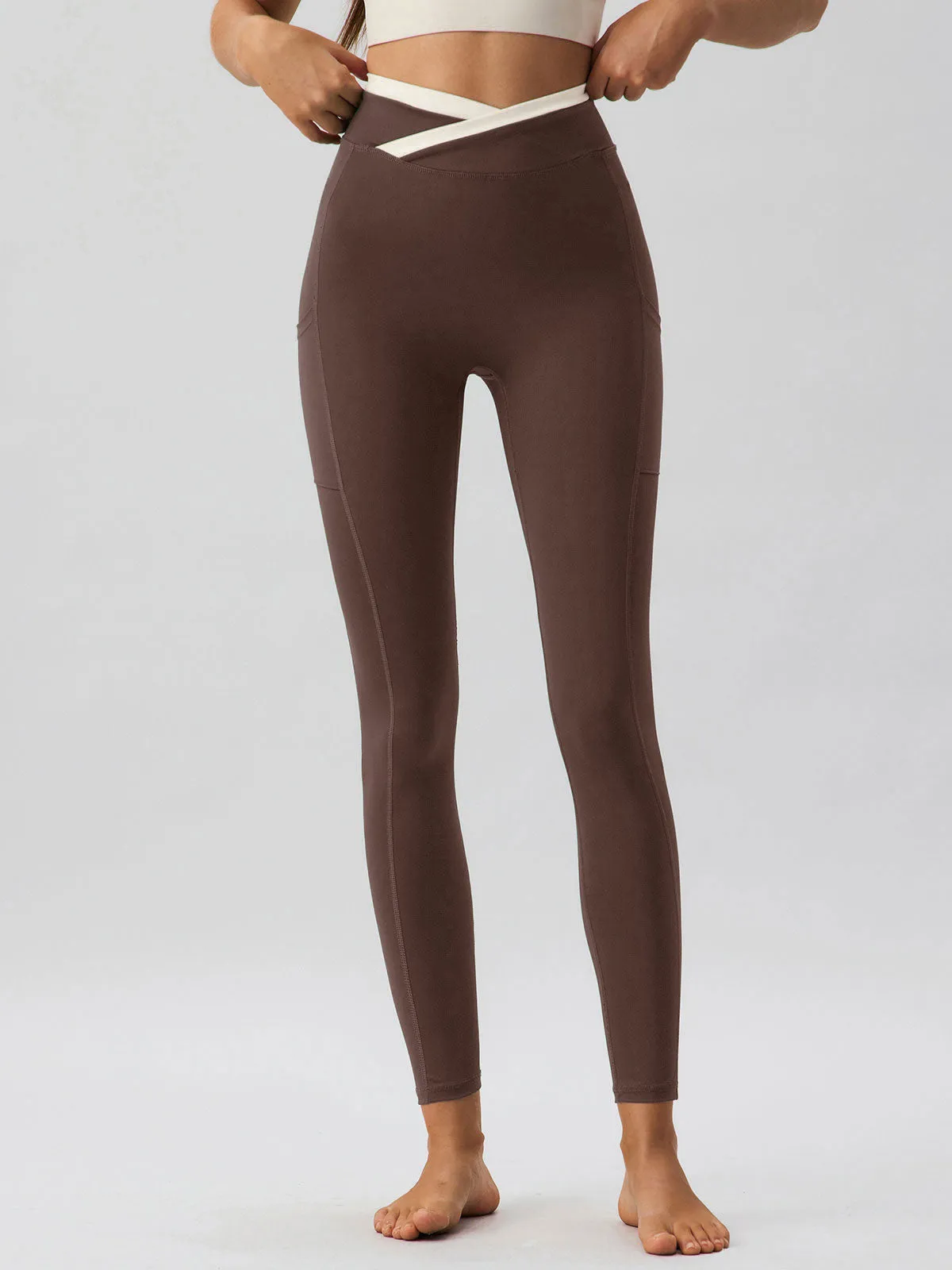 Coffee Natural Waisted Leggings 25" sold by BERLOOK