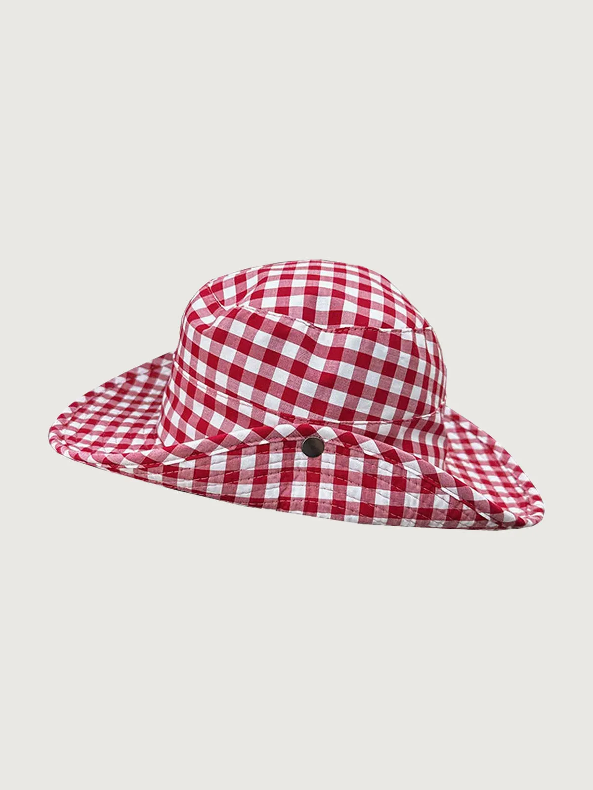 Red Plaid Bucket Hat sold by BERLOOK