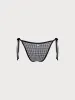 Black Plaid Tie Bikini Bottom sold by BERLOOK