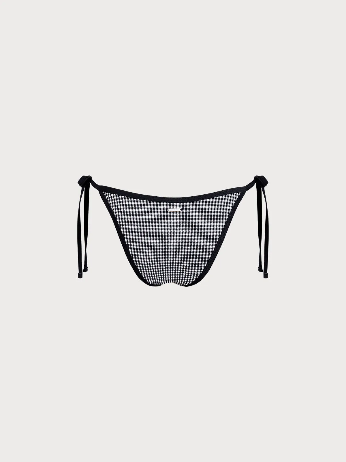 Black Gingham Tie Bikini Bottom sold by BERLOOK product image thumbnail 2