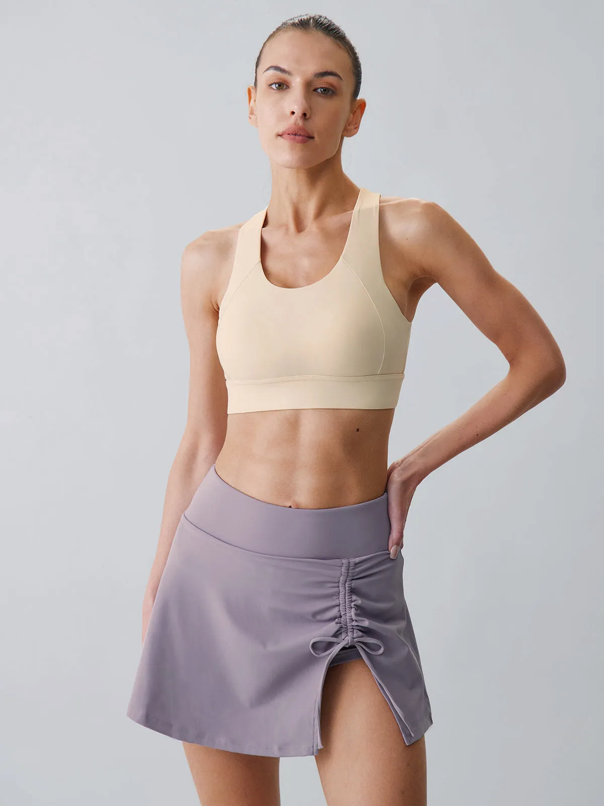 Purple Side-Slit Drawstring Skirt sold by BERLOOK product image thumbnail 3