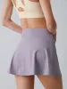 Purple Side-Slit Drawstring Skirt sold by BERLOOK