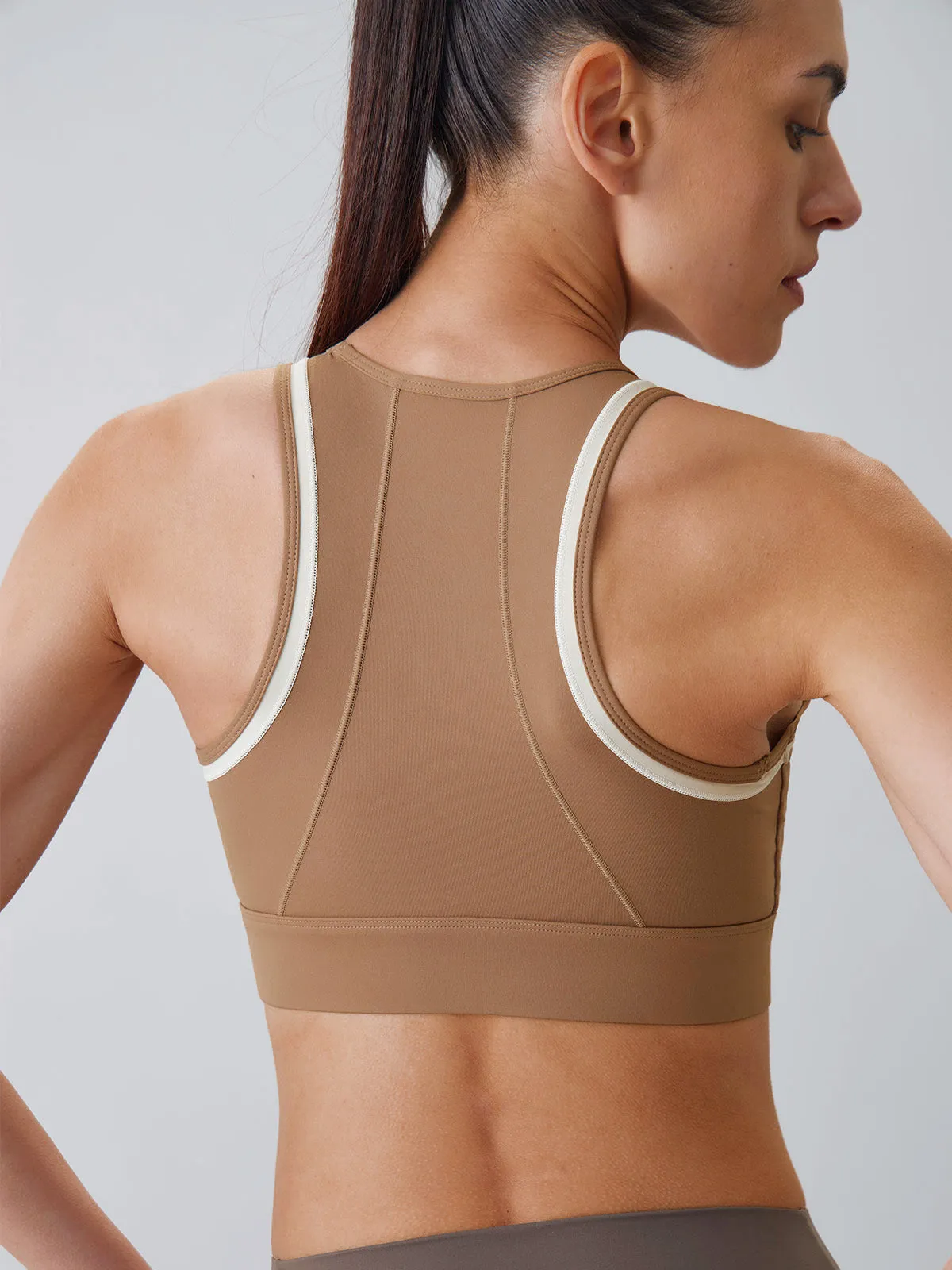 Camel Contrast Trim Tank Top - High Support sold by BERLOOK product image thumbnail 2