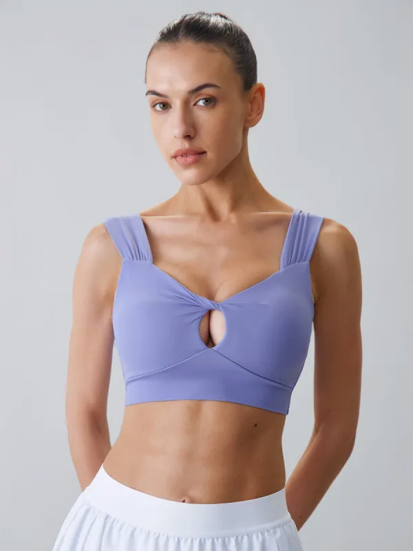 Purple Cut Out Sports Bra sold by BERLOOK