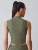 Army Green Round Neck Tank Top sold by BERLOOK