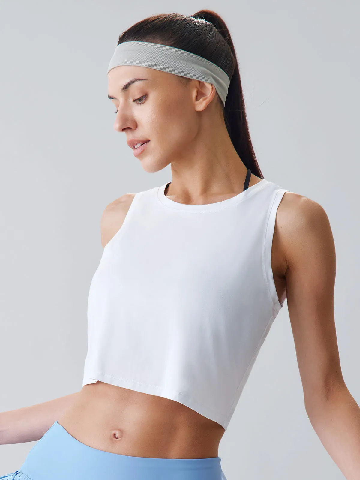 White Cut-Out Drawstring Tank Top sold by BERLOOK product image thumbnail 3