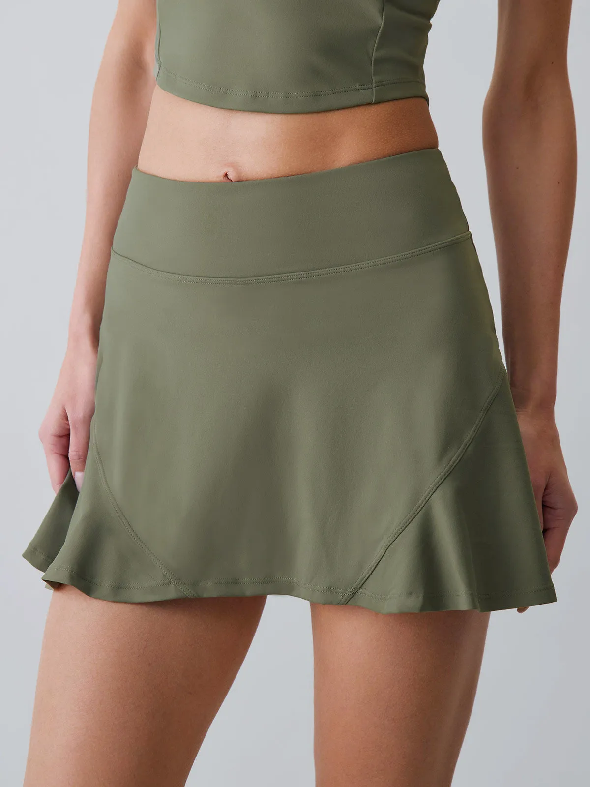 Army Green A-Line Sports Skirt sold by BERLOOK