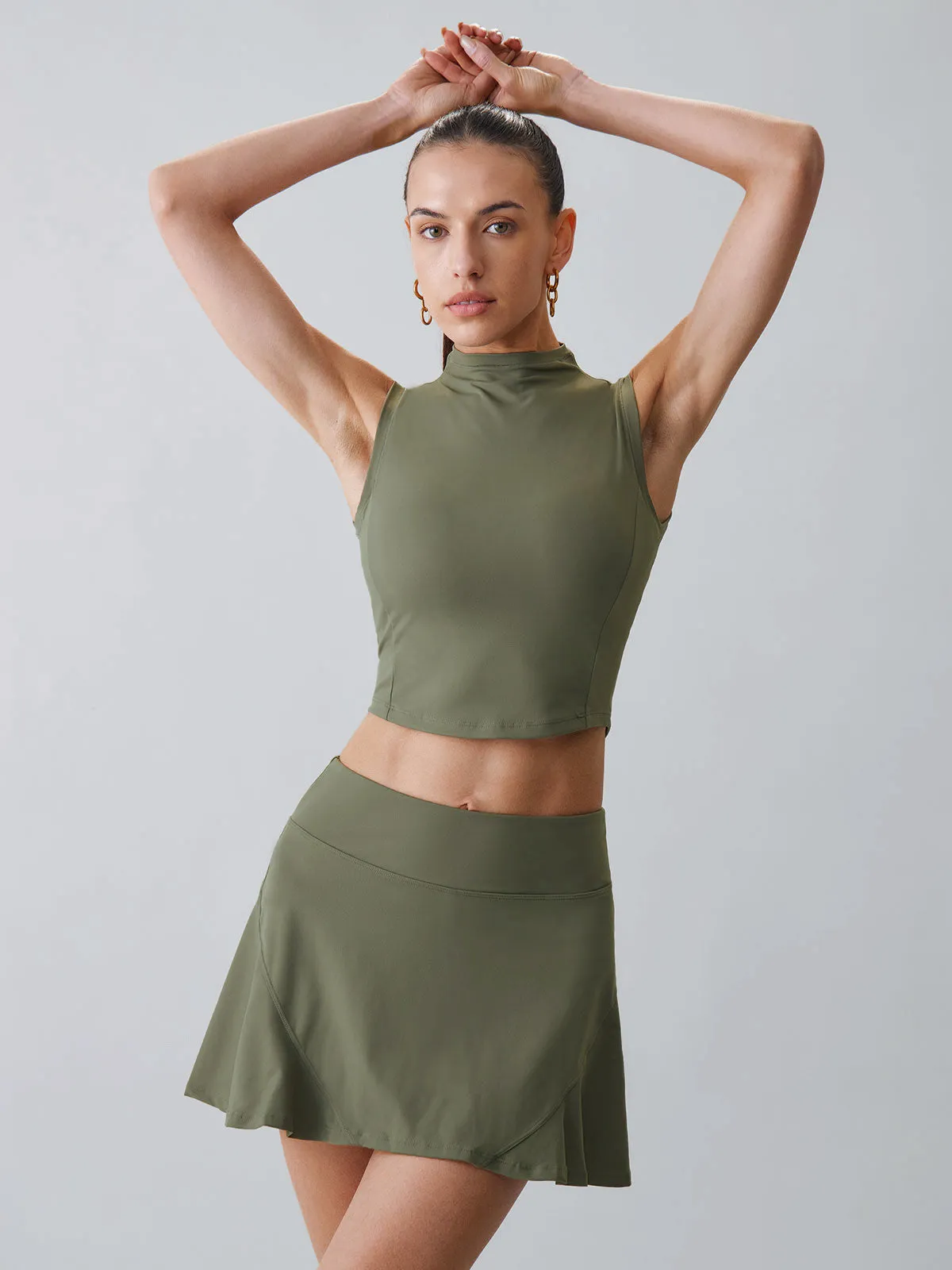 Army Green A-Line Sports Skirt sold by BERLOOK product image thumbnail 4