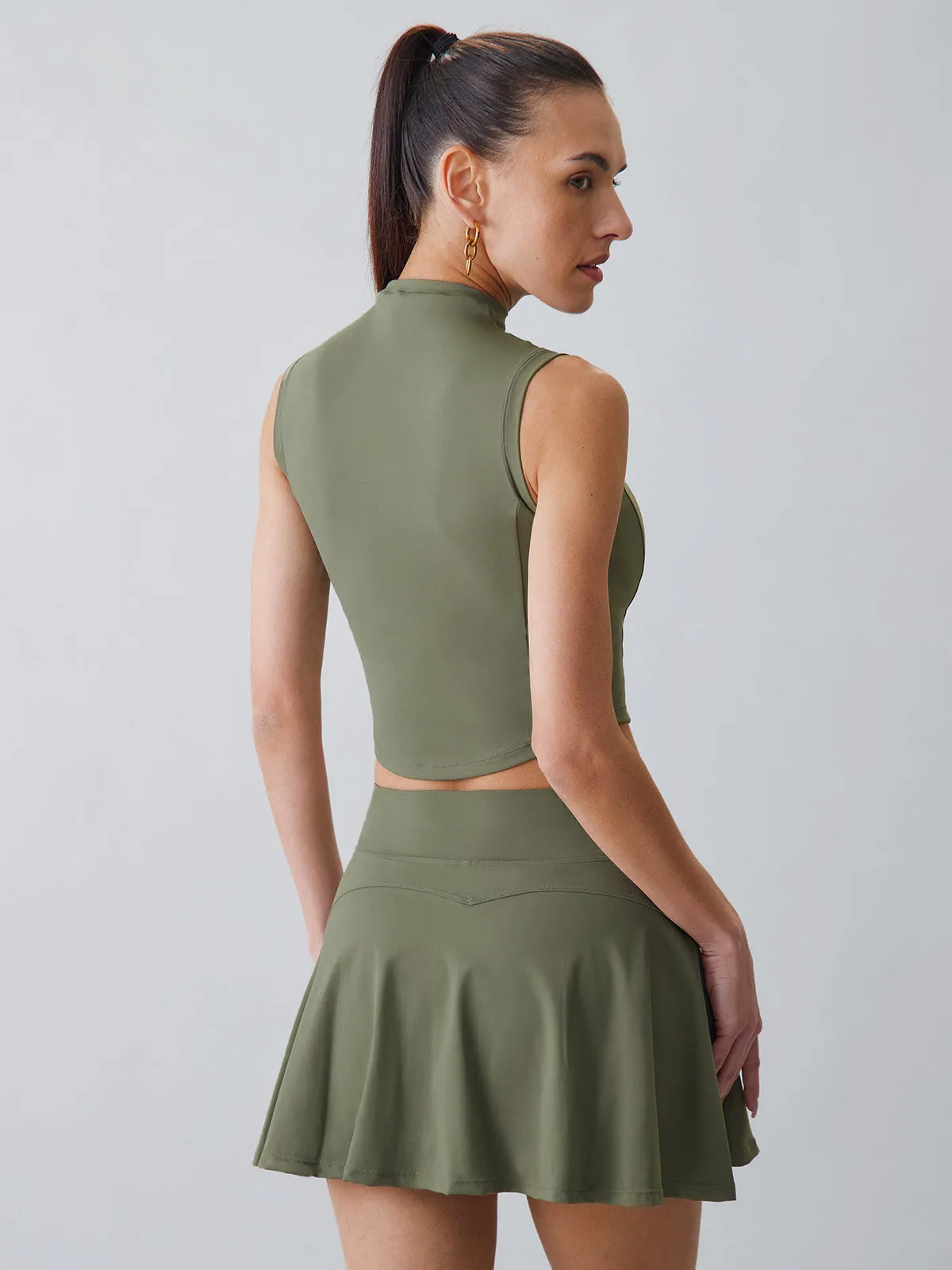 Army Green A-Line Sports Skirt sold by BERLOOK product image thumbnail 5