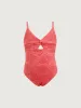 Girls' Red Jacquard One-Piece sold by BERLOOK