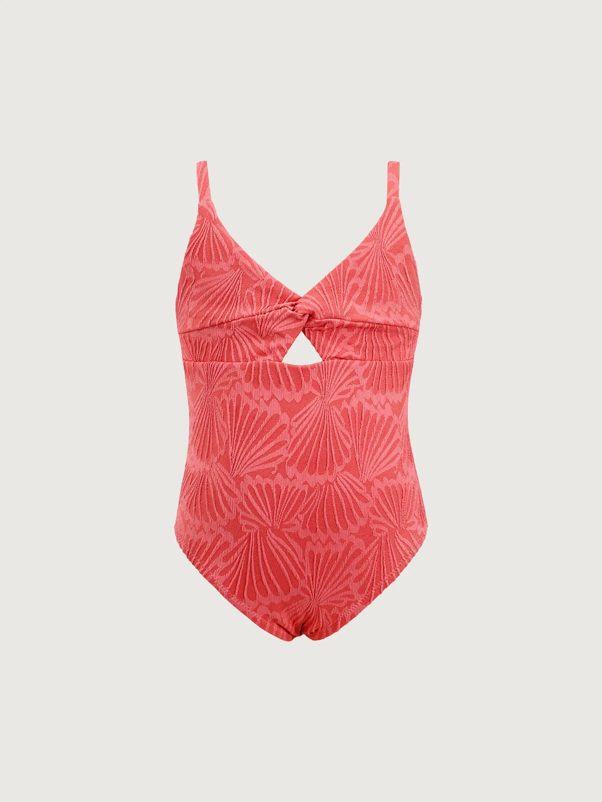 Girls' Red Jacquard One-Piece sold by BERLOOK