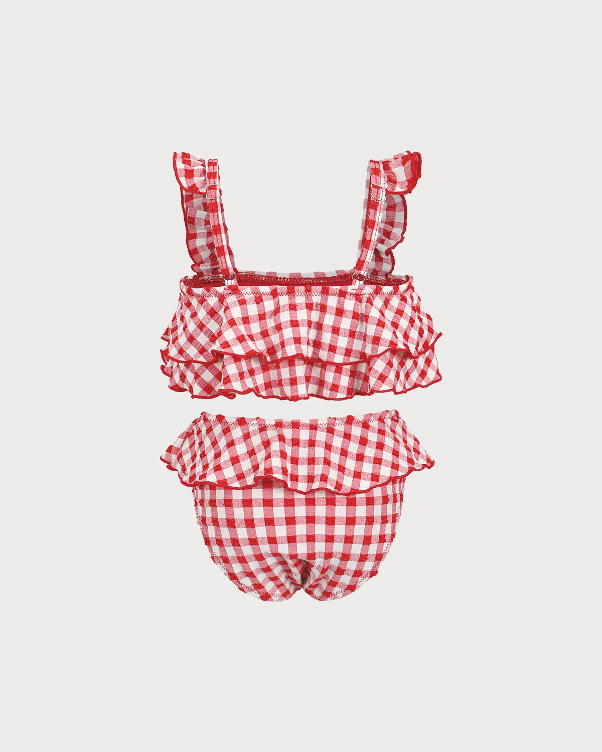 Girls' Red Plaid Tankini Set sold by BERLOOK product image thumbnail 2