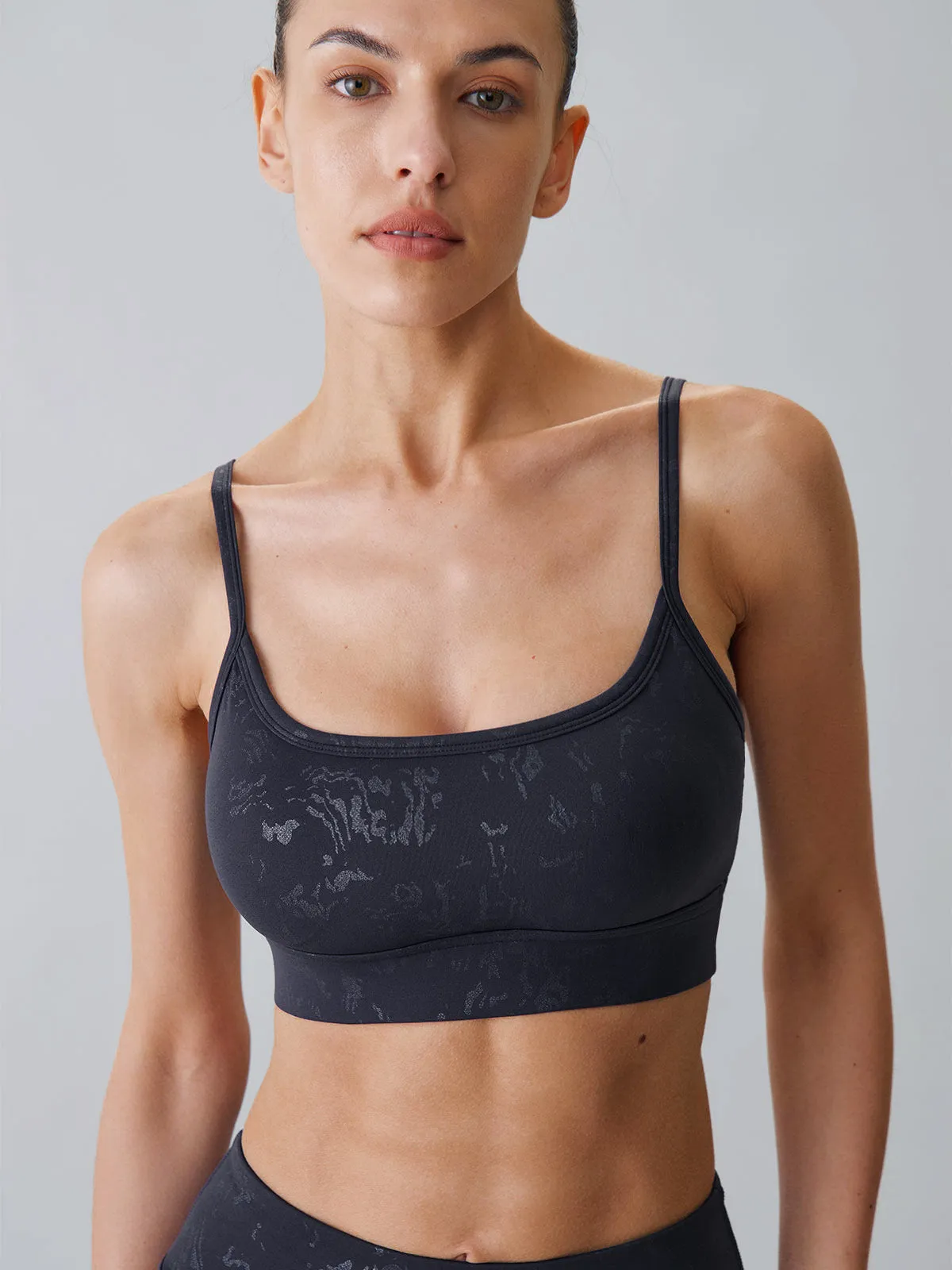 Embossed Pattern Sports Bra sold by BERLOOK