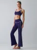 Blue Striped Flare Workout Leggings sold by BERLOOK