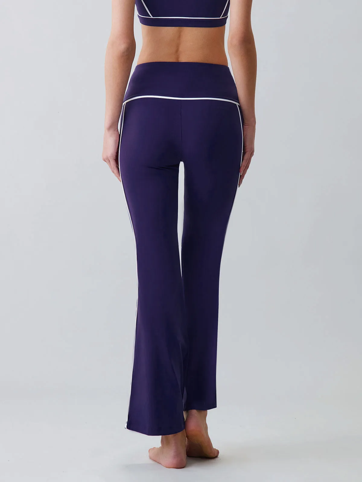 Blue Striped Flare Workout Leggings sold by BERLOOK product image thumbnail 3